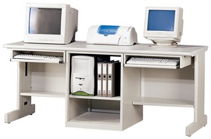 J107-06直立式雙人電腦桌(附插座x2)