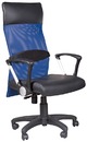 J097-03 7003辦公椅(黑皮+藍網布)