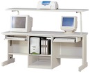 J109-01直立式雙人電腦桌(含上座.附插座x2)