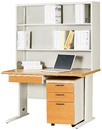 J111-02 木紋學生書桌(鋼製)(隔板可調高低)